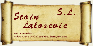 Stoin Lalošević vizit kartica